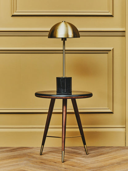 Notting Brushed Brass Table Lamp with Black Marble Base
