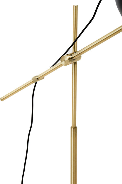 Stirling Black and Brass Finish Floor Lamp with Marble Base
