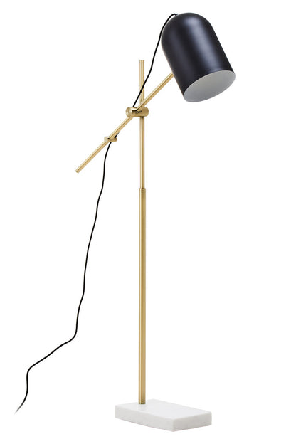Stirling Black and Brass Finish Floor Lamp with Marble Base