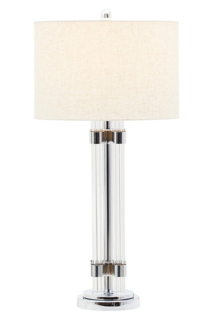 Lincoln Matte Silver and Ivory Table Lamp
