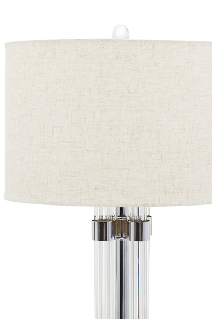 Lincoln Matte Silver and Ivory Table Lamp