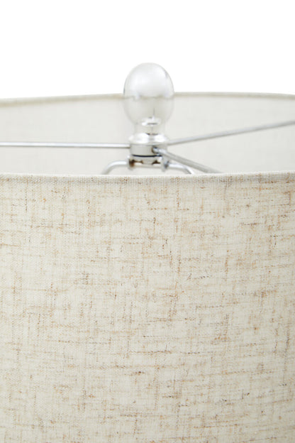 Lincoln Matte Silver and Ivory Table Lamp