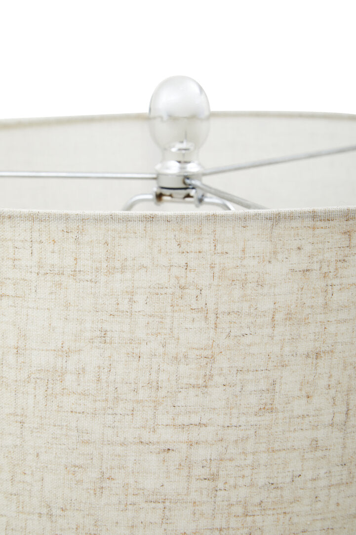 Lincoln Matte Silver and Ivory Table Lamp