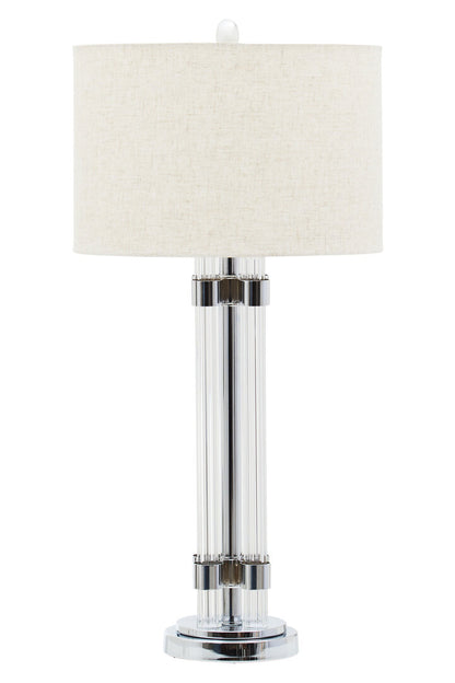 Lincoln Matte Silver and Ivory Table Lamp