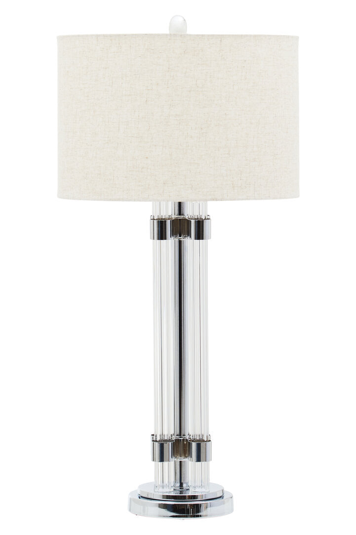 Lincoln Matte Silver and Ivory Table Lamp