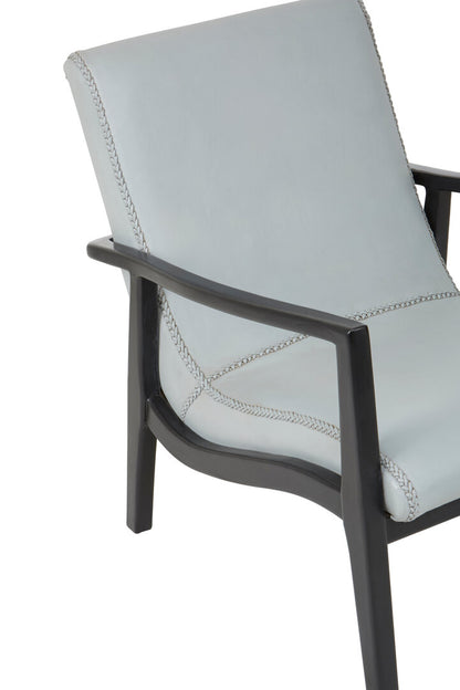 Seville Grey Leather Curved Seat Chair