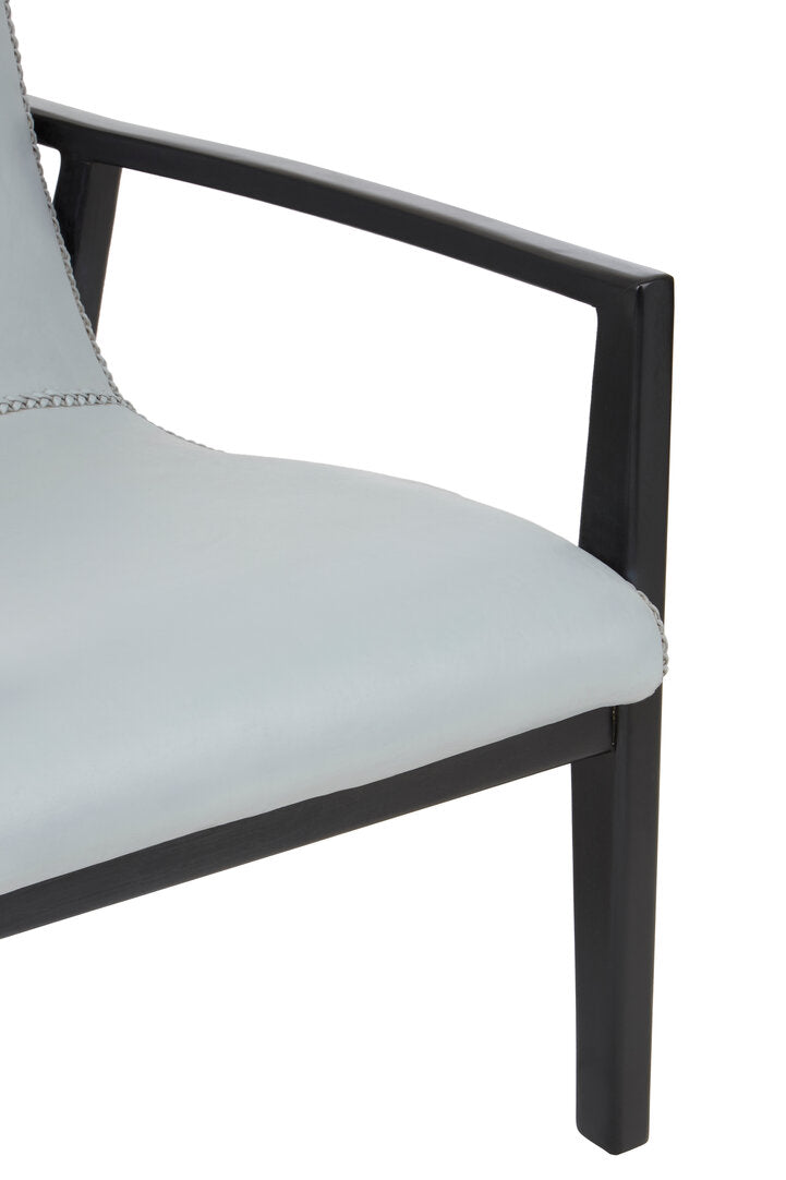 Seville Grey Leather Curved Seat Chair