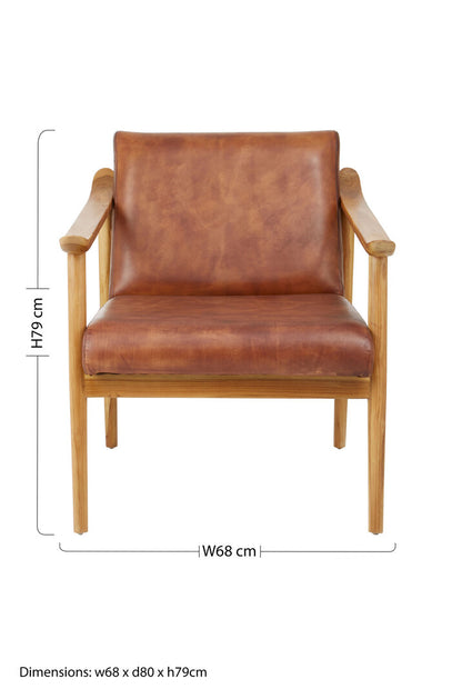 Seville Chair With Brown Plain Leather