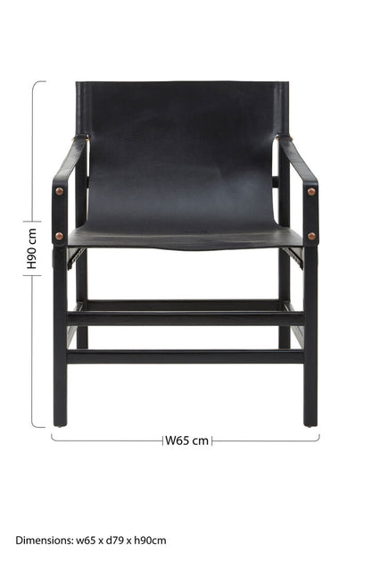 Seville Black Teak Wood Frame Armchair