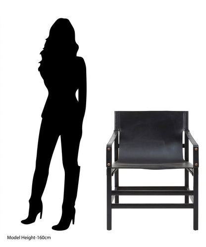 Seville Black Teak Wood Frame Armchair