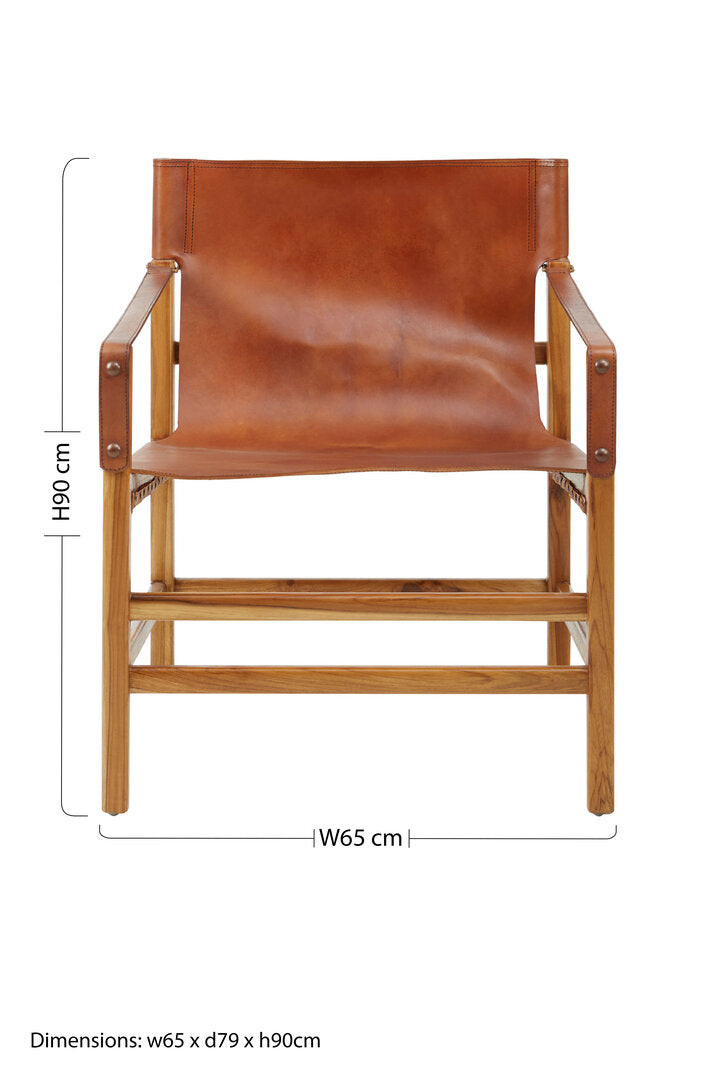 Seville Brown Cow Leather Chair