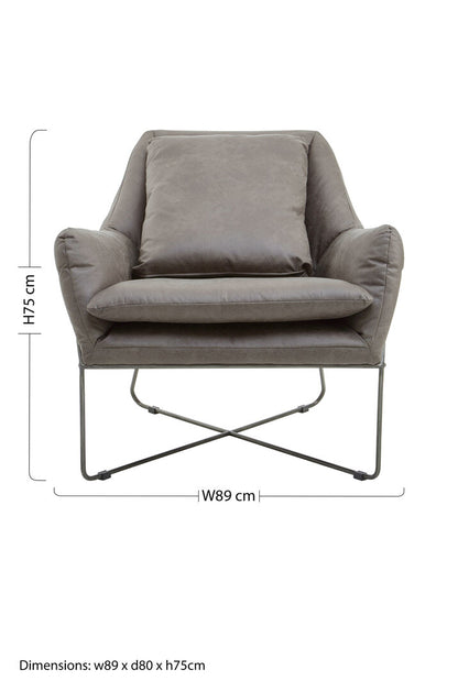 Granada Grey faux leather Chair
