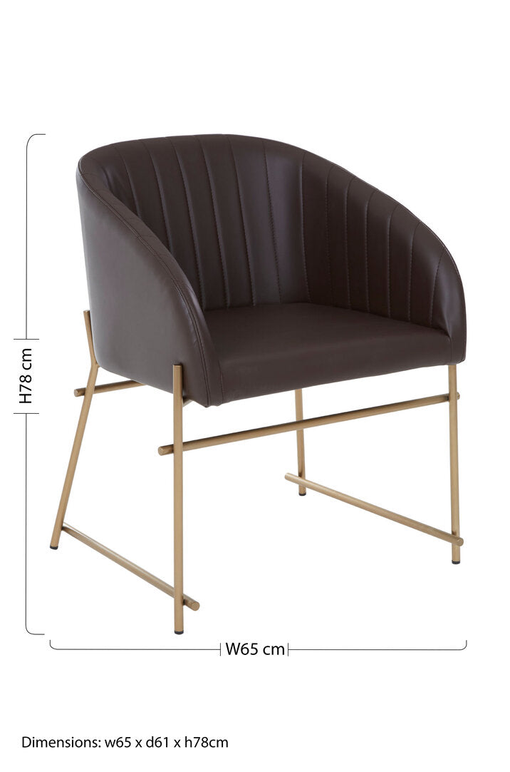 Loxley Brown Faux Leather Dining Chair