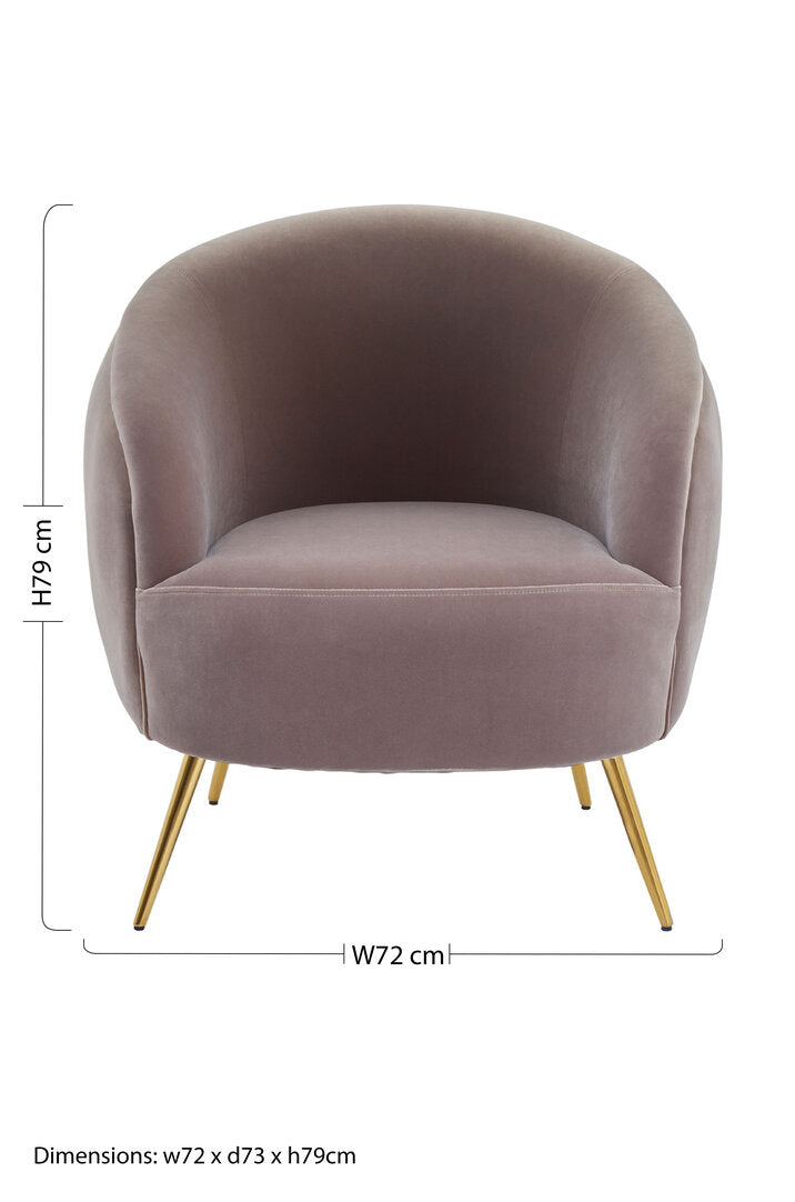 Penzance Mink Velvet Armchair