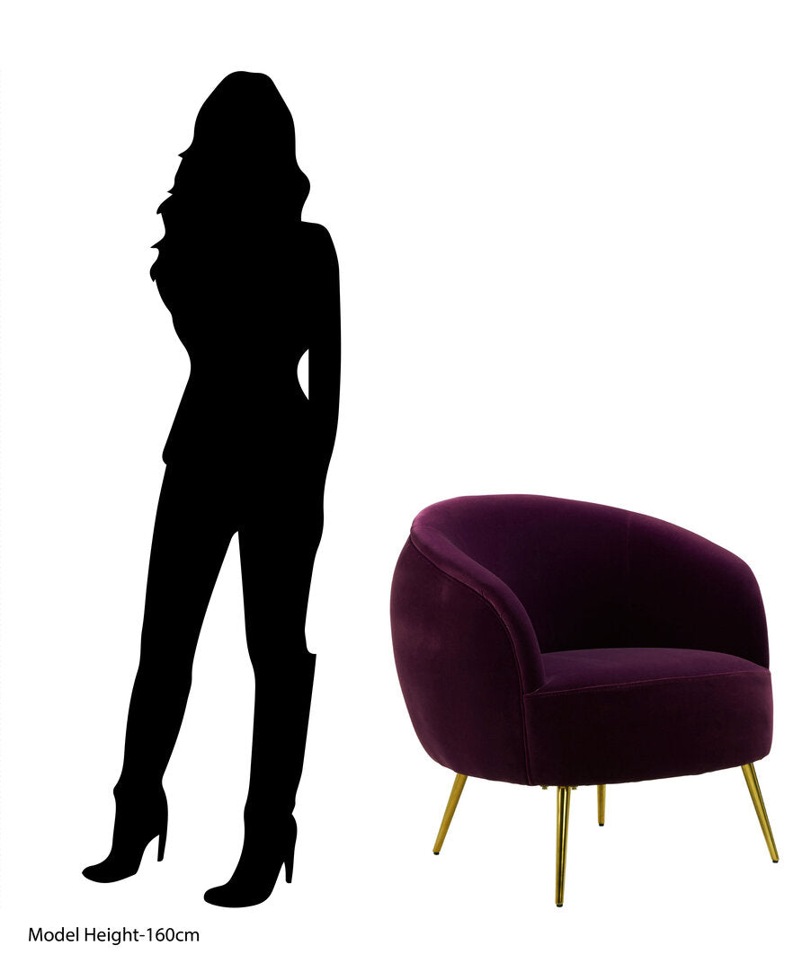 Penzance Purple Velvet Armchair