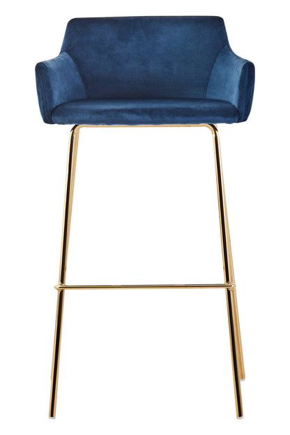 Devon Velvet Low Back Bar Chair Blue 