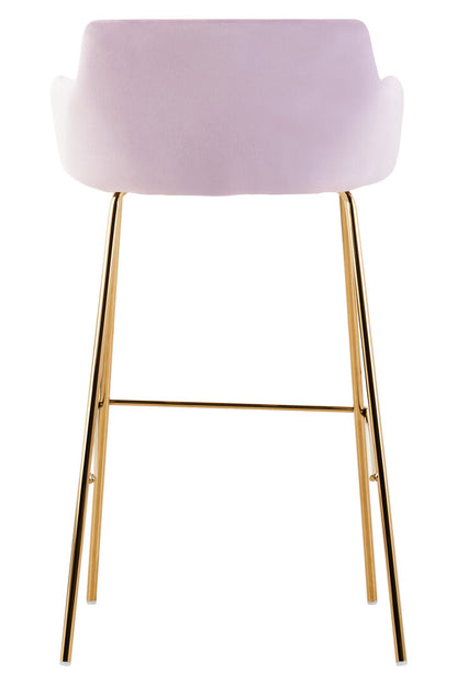 Devon Pink Velvet Low Back Bar Chair