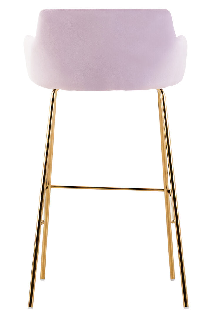 Devon Pink Velvet Low Back Bar Chair