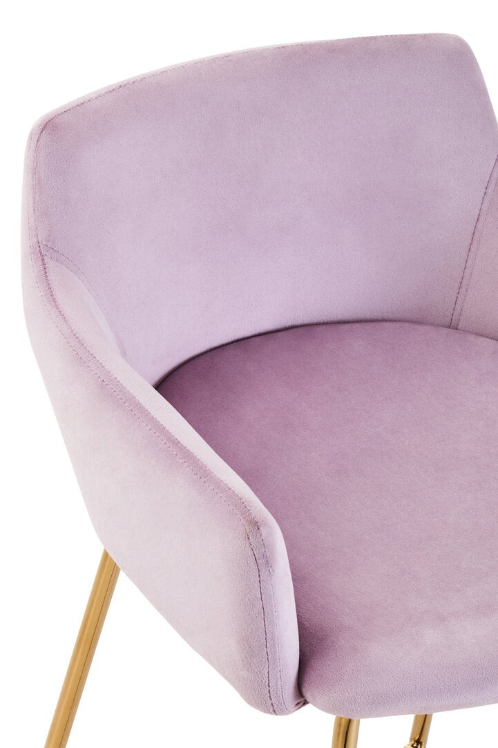 Devon Pink Velvet Low Back Bar Chair