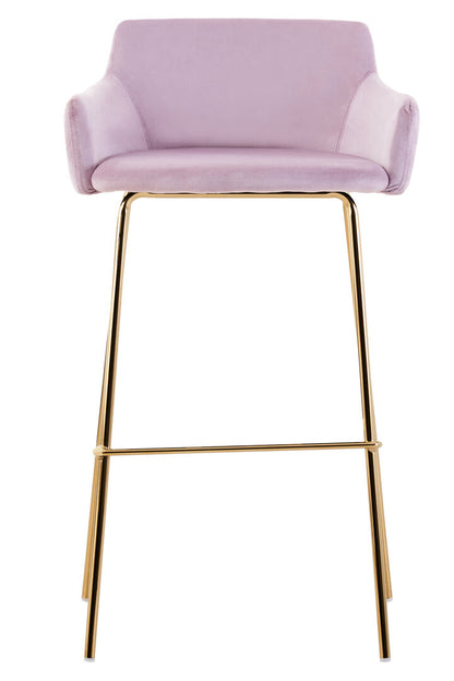 Devon Pink Velvet Low Back Bar Chair