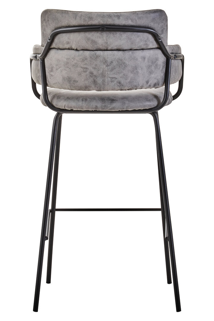 Devon Grey Faux Leather Bar Chair