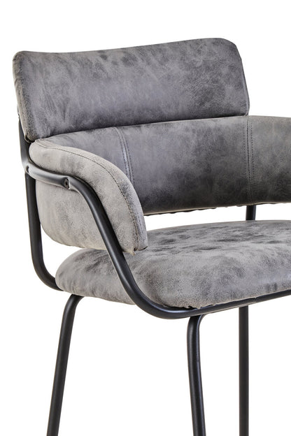Devon Grey Faux Leather Bar Chair