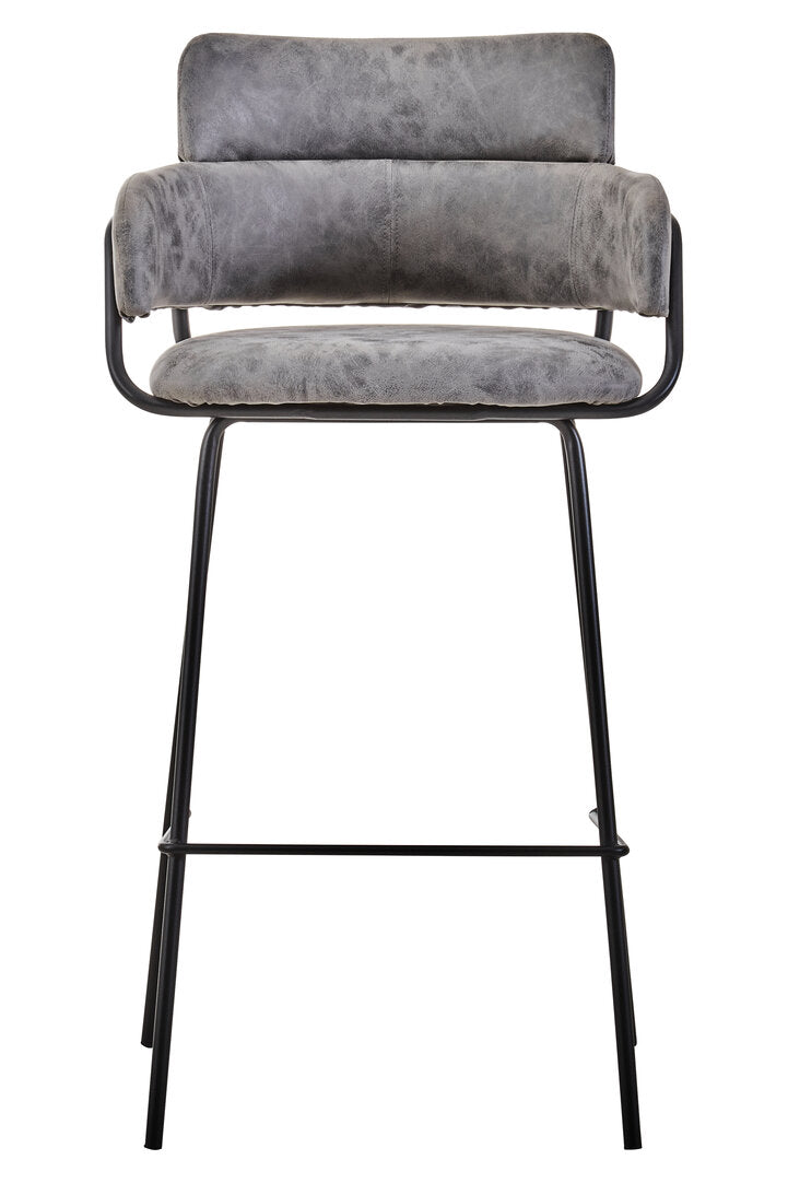 Devon Grey Faux Leather Bar Chair
