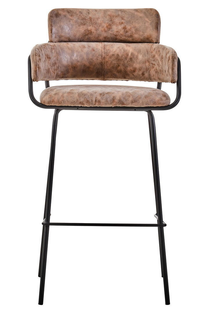 Devon Brown Faux Leather Bar Chair