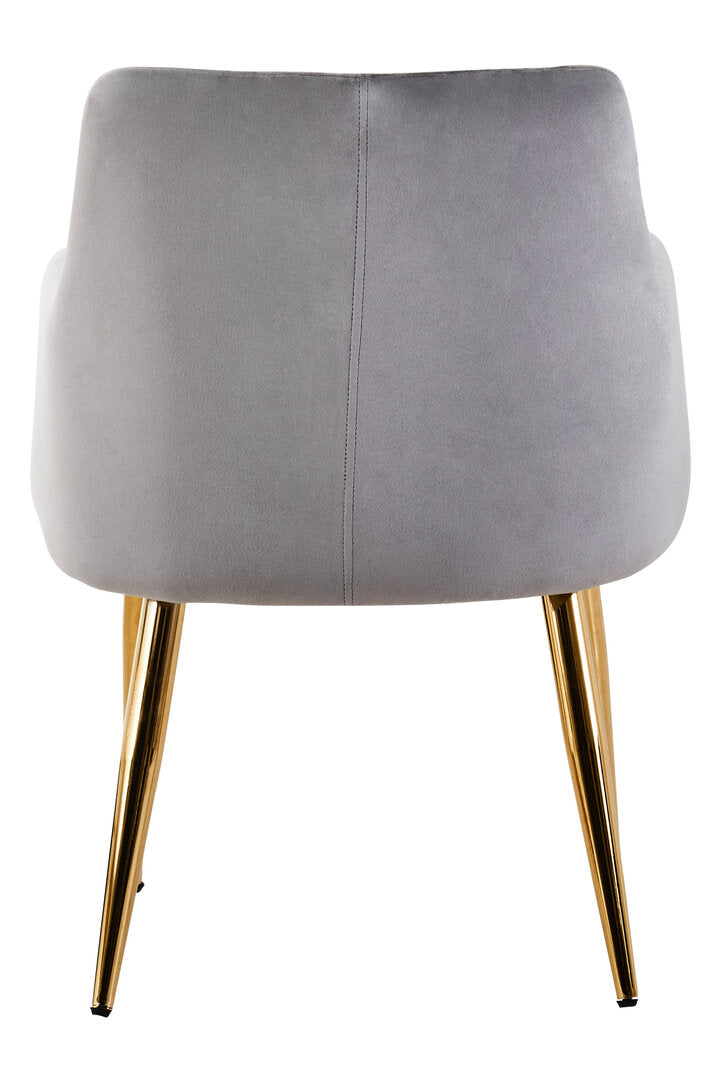 Devon Mink Velvet Angular Dining Chair