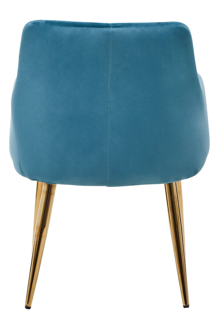 Devon Light Blue Velvet Angular Dining Chair