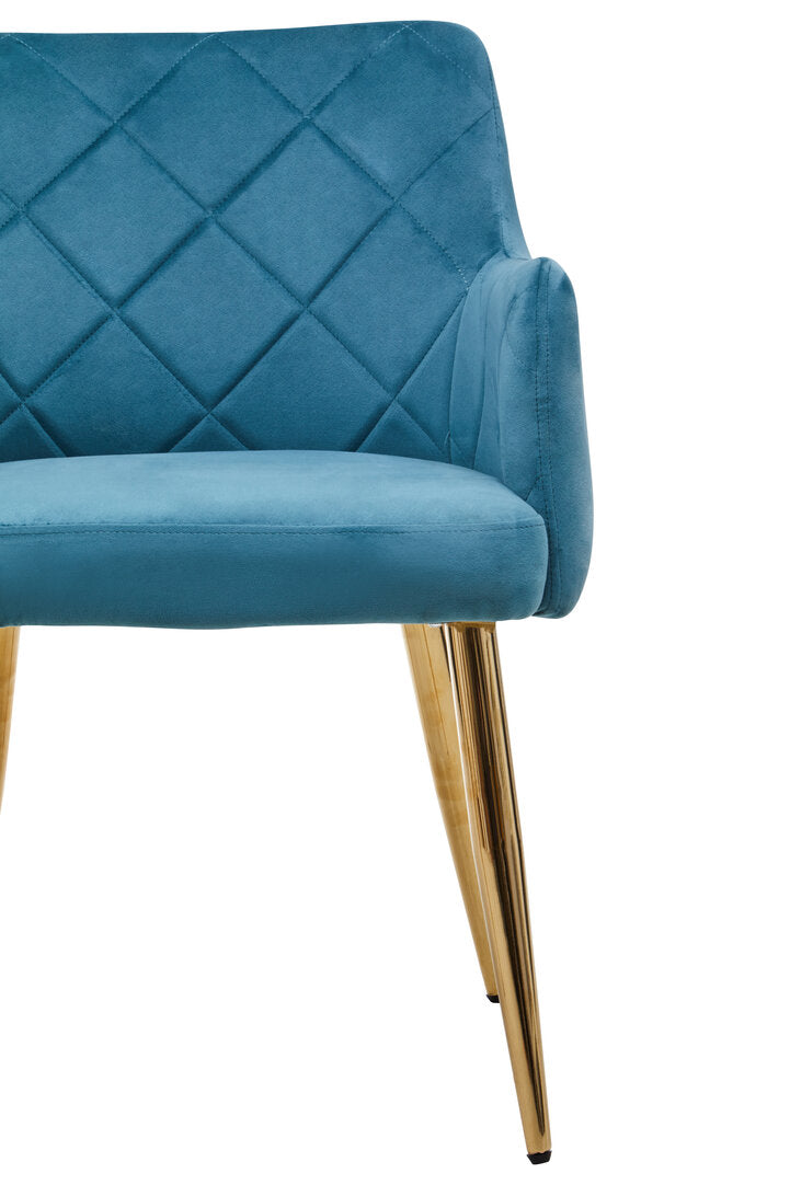 Devon Light Blue Velvet Angular Dining Chair