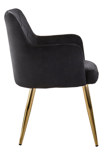Devon Black Velvet Angular Dining Chair