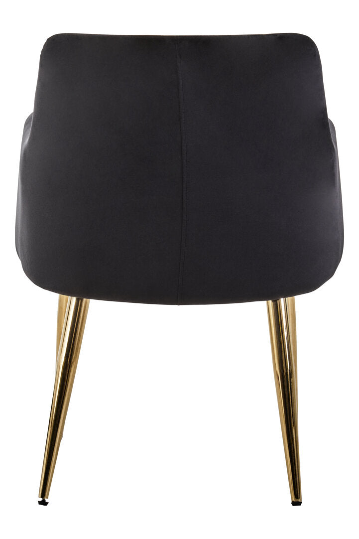 Devon Black Velvet Angular Dining Chair