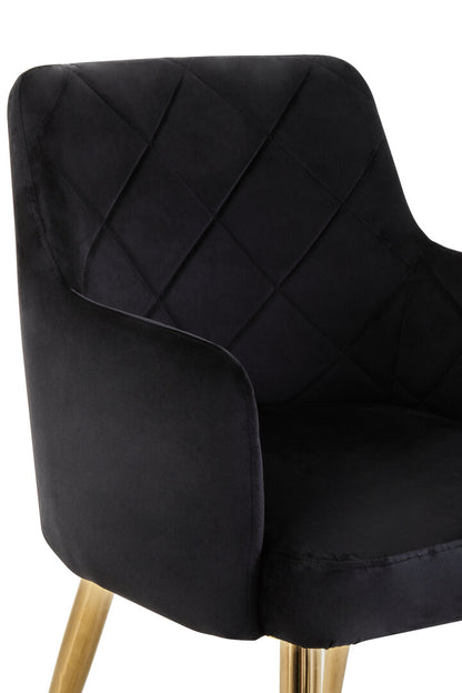Devon Black Velvet Angular Dining Chair
