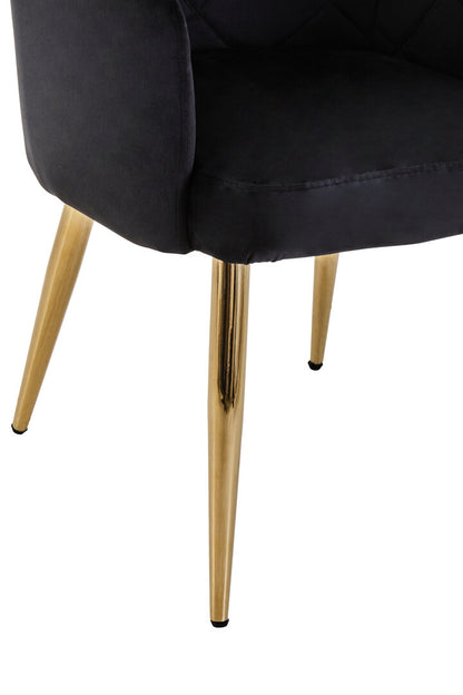 Devon Black Velvet Angular Dining Chair