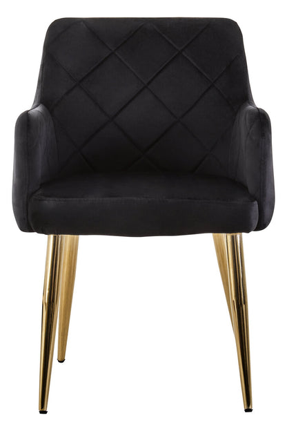 Devon Black Velvet Angular Dining Chair