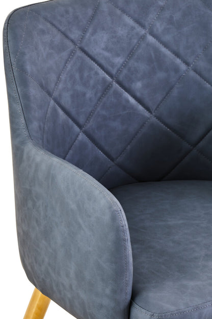 Devon Dark Grey Leaather Effect Angular Dining Chair