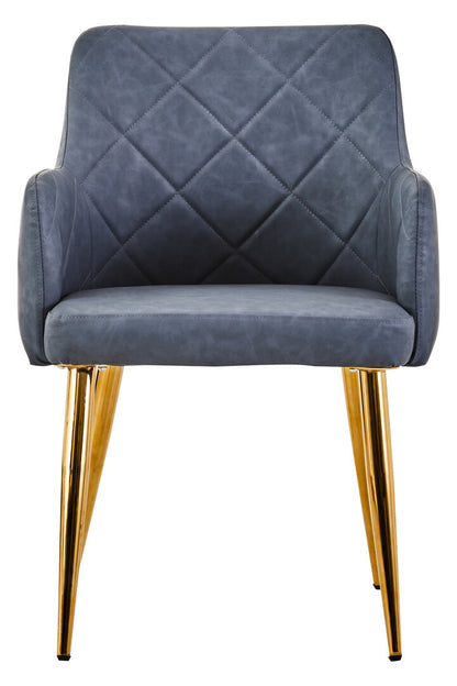 Devon Dark Grey Leaather Effect Angular Dining Chair