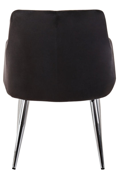 Devon Velvet Splayed Dining Chair Black 