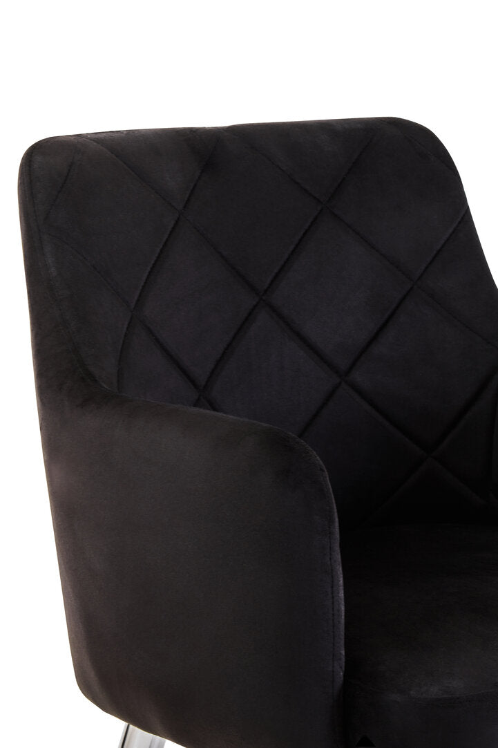 Devon Velvet Splayed Dining Chair Black 
