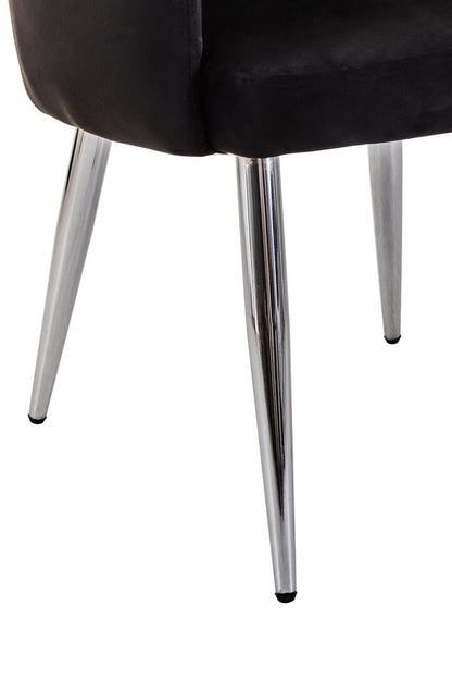 Devon Black Velvet Splayed Dining Chair