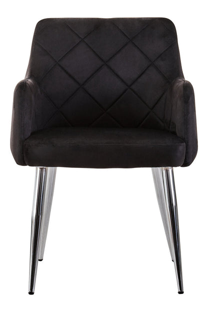 Devon Velvet Splayed Dining Chair Black 
