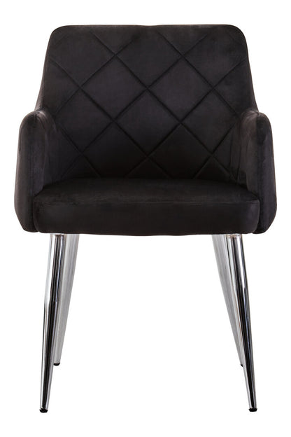 Devon Black Velvet Splayed Dining Chair
