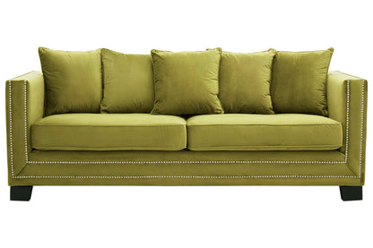 Kensington 3 Seat Moss Velvet Sofa