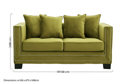 Kensington 2 Seat Moss Velvet Sofa