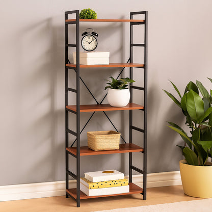 Edale 5 Tier Wood Finish Shelf Unit