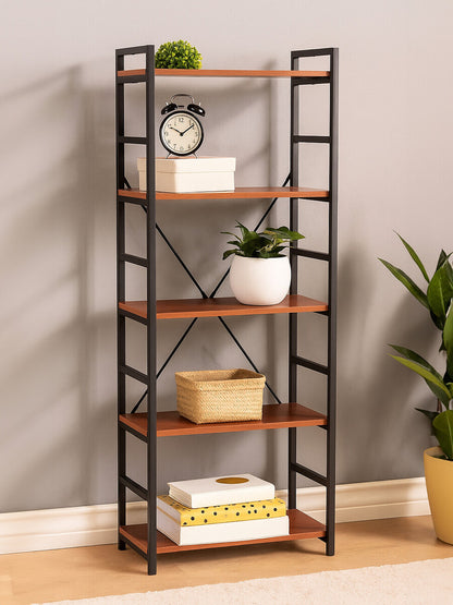 Edale 5 Tier Wood Finish Shelf Unit