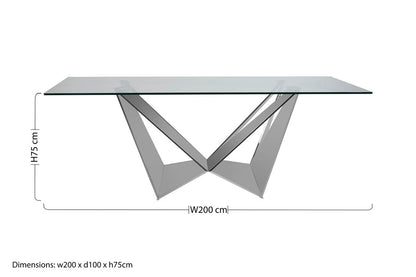 Belgravia Tempered Glass Dining Table with Chrome Legs