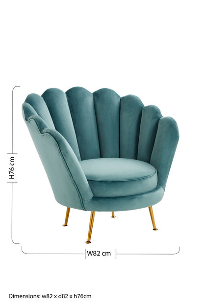 Whitby Blue Scalloped Chair