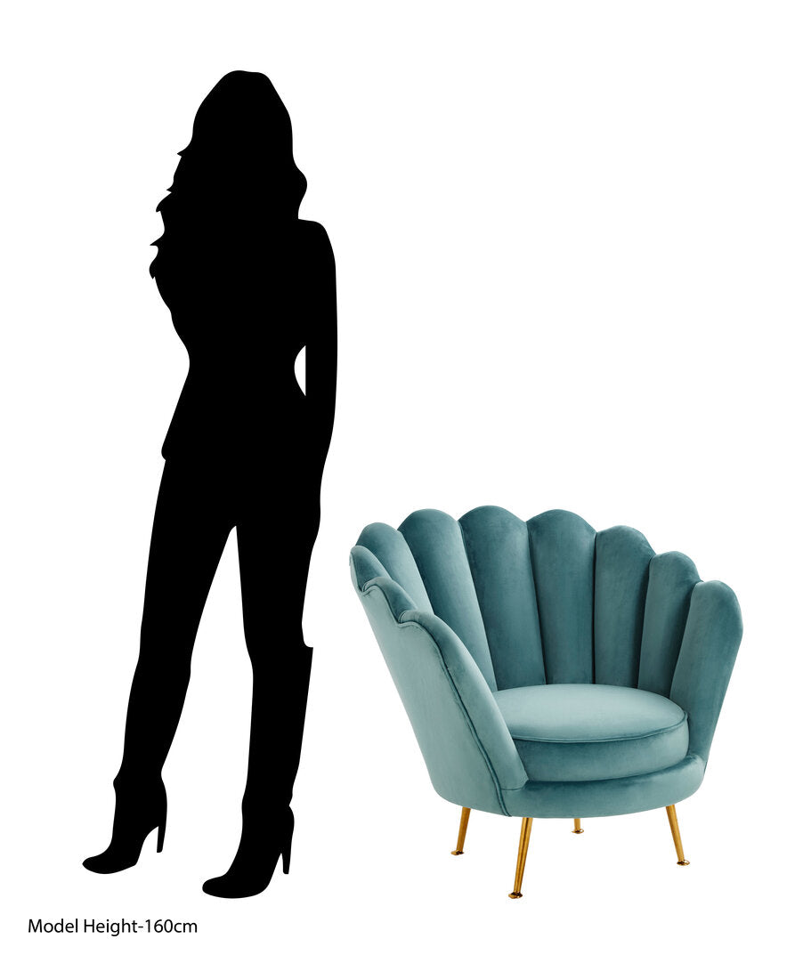 Whitby Blue Scalloped Chair